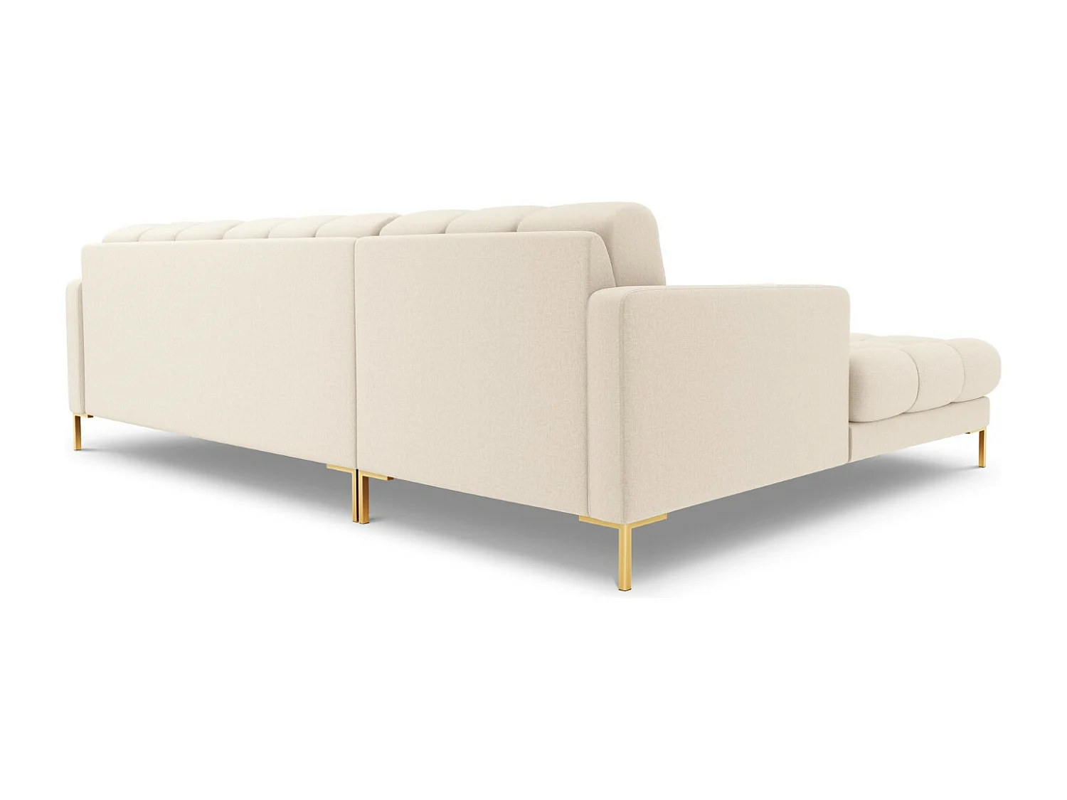 Cosmopolitan Design - Sofá de canto esquerdo "Bali" 5 lugares em tecido estrutural bege claro - 293x185x75cm