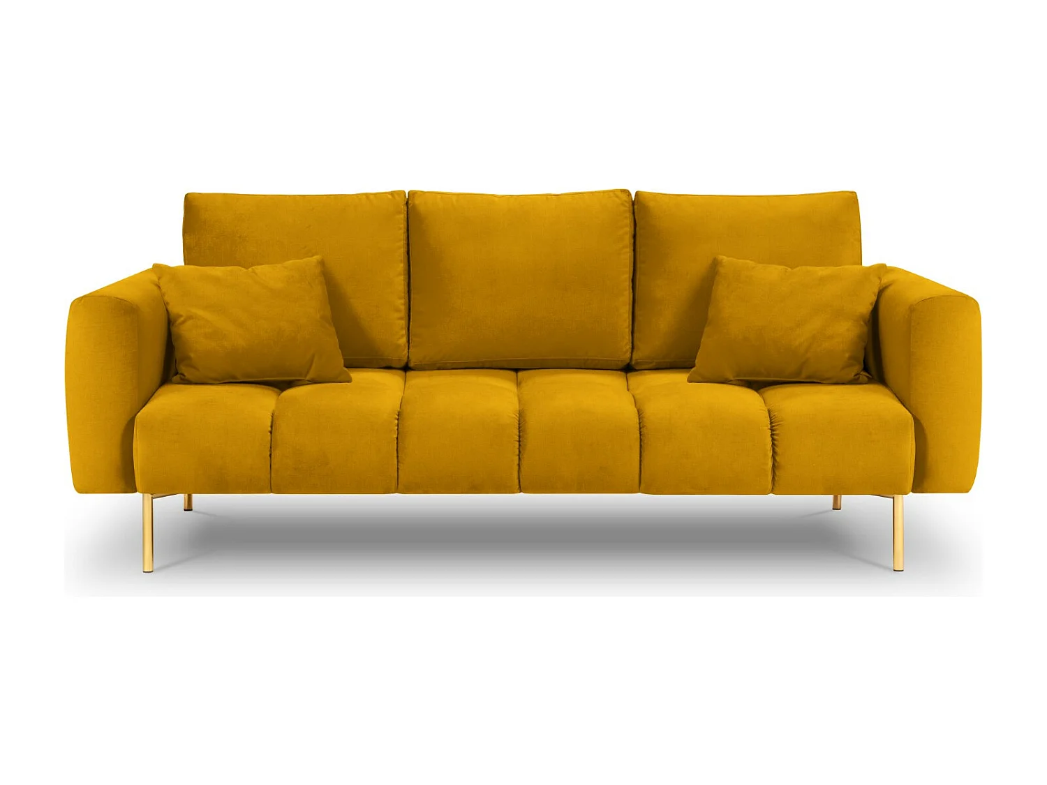 Cosmopolitan Design - Divano "Hastings" 3 posti in velluto giallo - 220x97x75cm