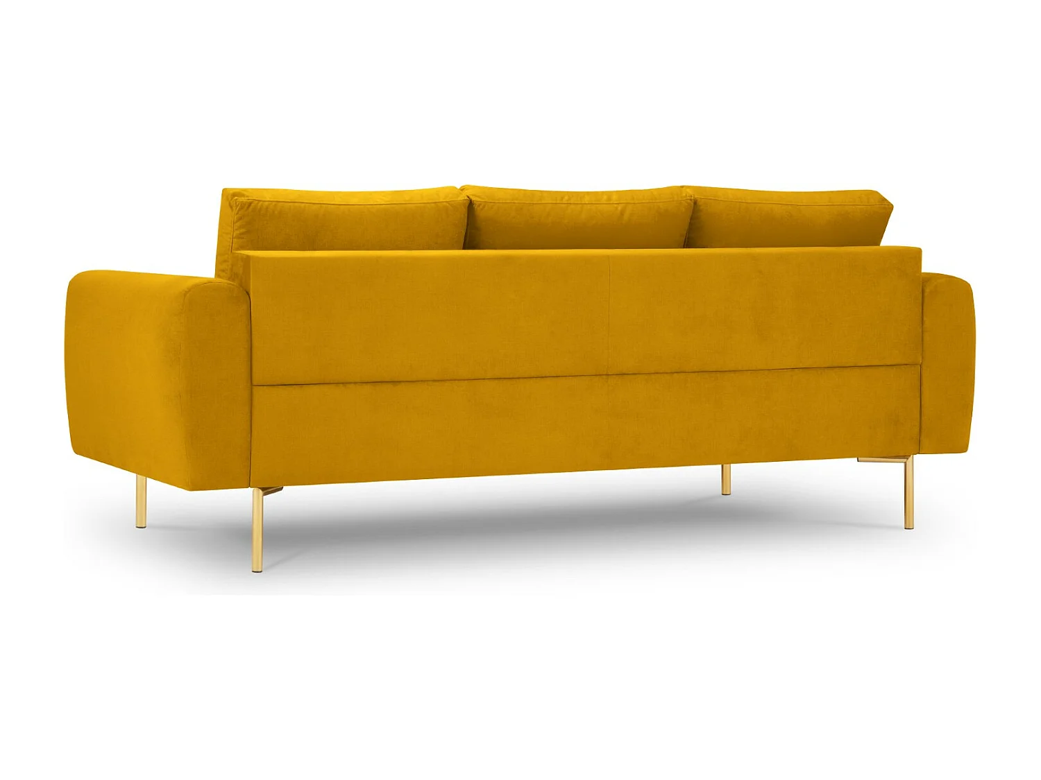 Cosmopolitan Design - Divano "Hastings" 3 posti in velluto giallo - 220x97x75cm