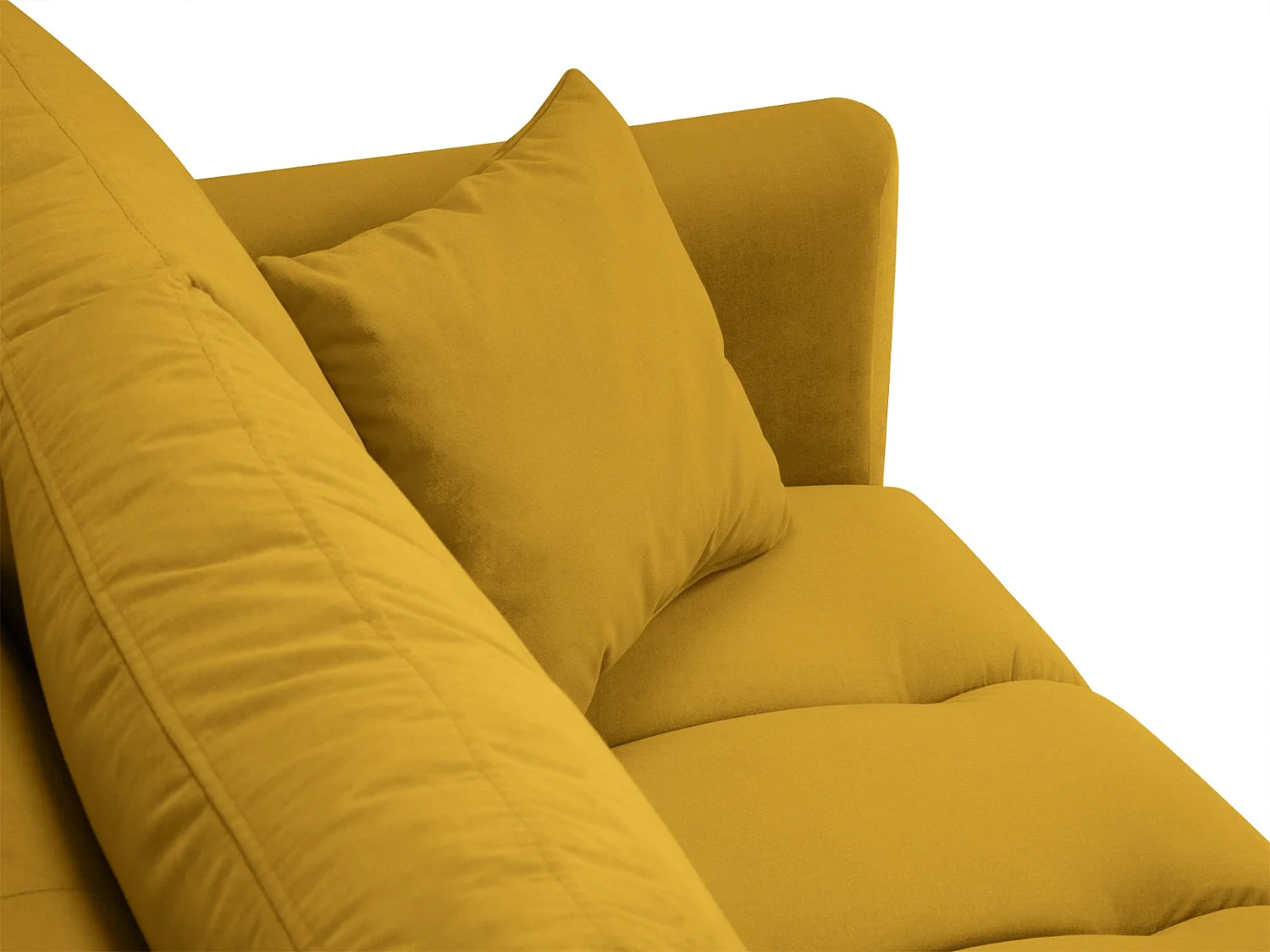 Cosmopolitan Design - Divano "Hastings" 3 posti in velluto giallo - 220x97x75cm
