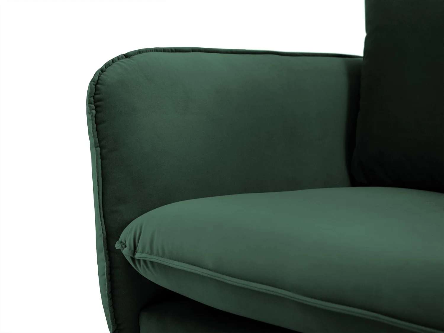Cosmopolitan Design - Canapé d'angle droit "Vienna" 6 places en velours vert bouteille - 275x185x95cm