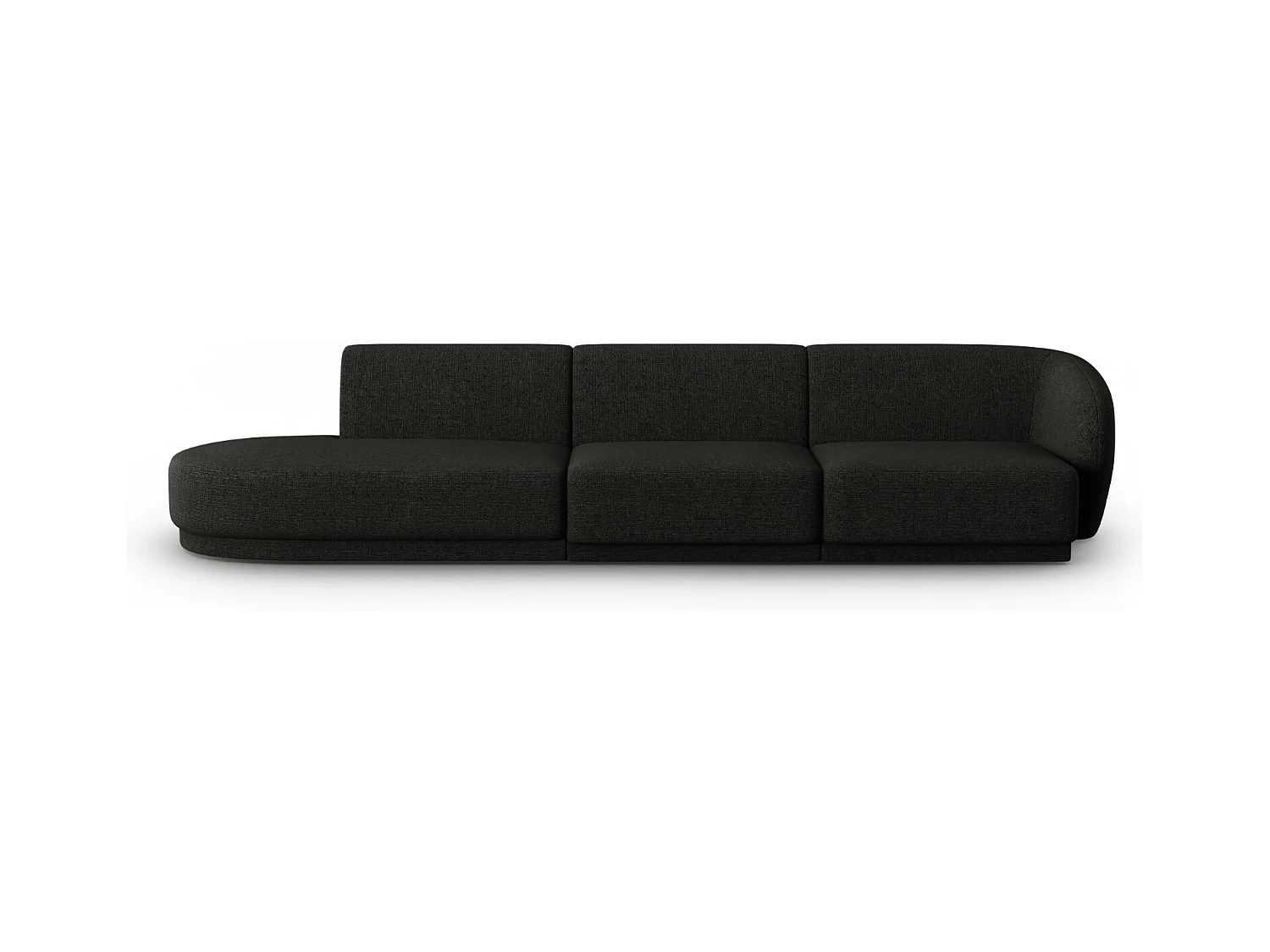 CXL by Christian Lacroix - Linker modulaire bank "Lionel" 4 zitplaatsen, Chenille, Zwarte melange - 311x93x74cm