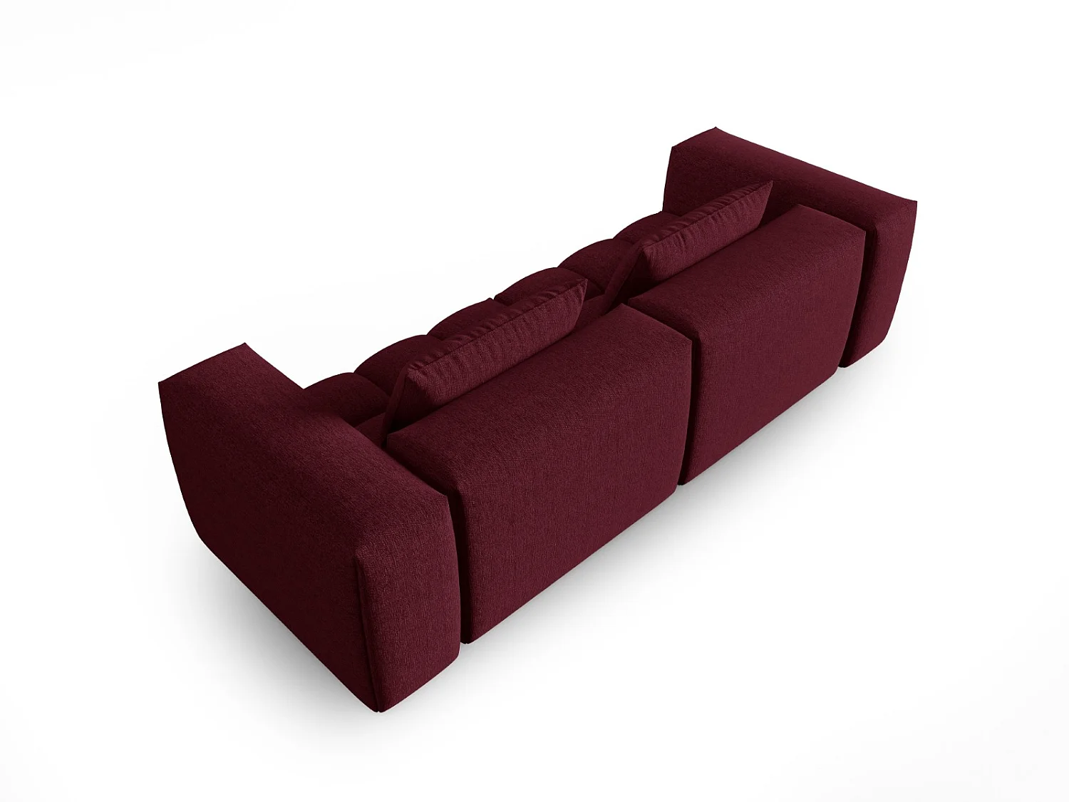 CXL by Christian Lacroix - Sofá modular "Lorella" 3 plazas de tejido estructural granate - 230x85x70cm