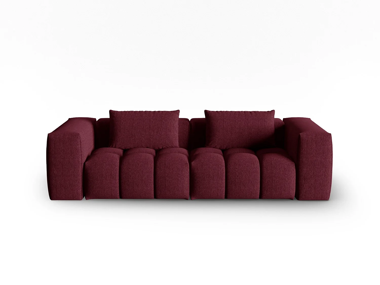 CXL by Christian Lacroix - Sofá modular "Lorella" 3 lugares em tecido estrutural bordeaux - 230x85x70cm