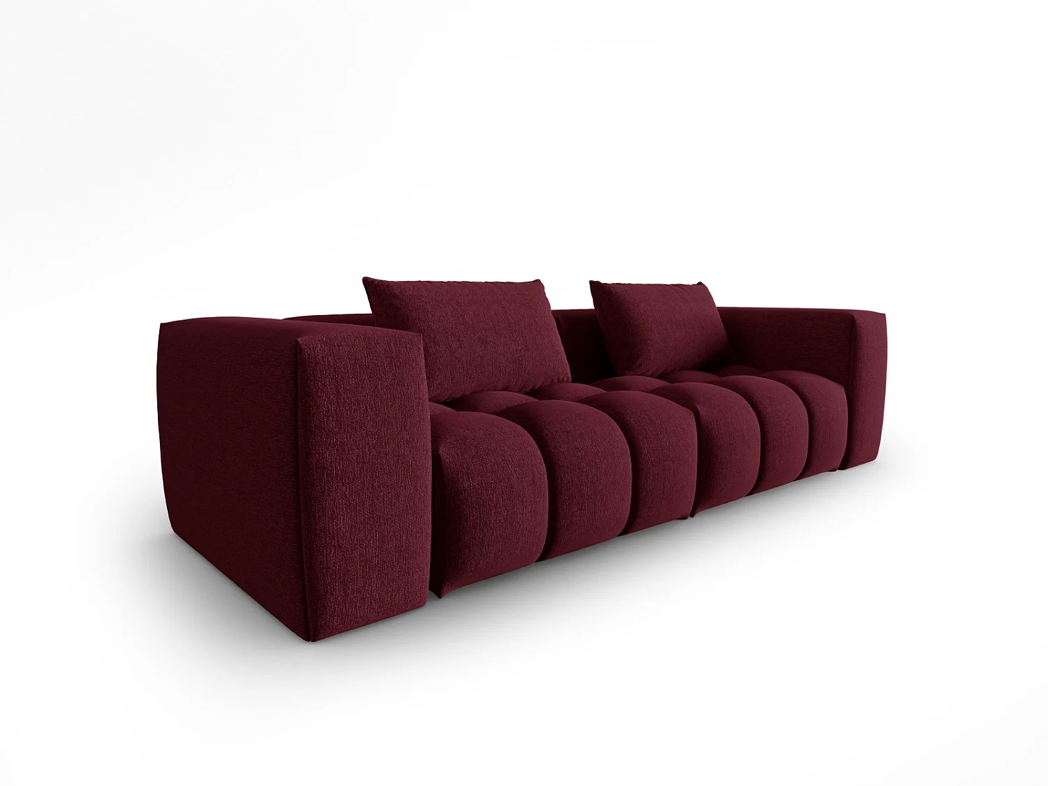 CXL by Christian Lacroix - Sofá modular "Lorella" 3 lugares em tecido estrutural bordeaux - 230x85x70cm