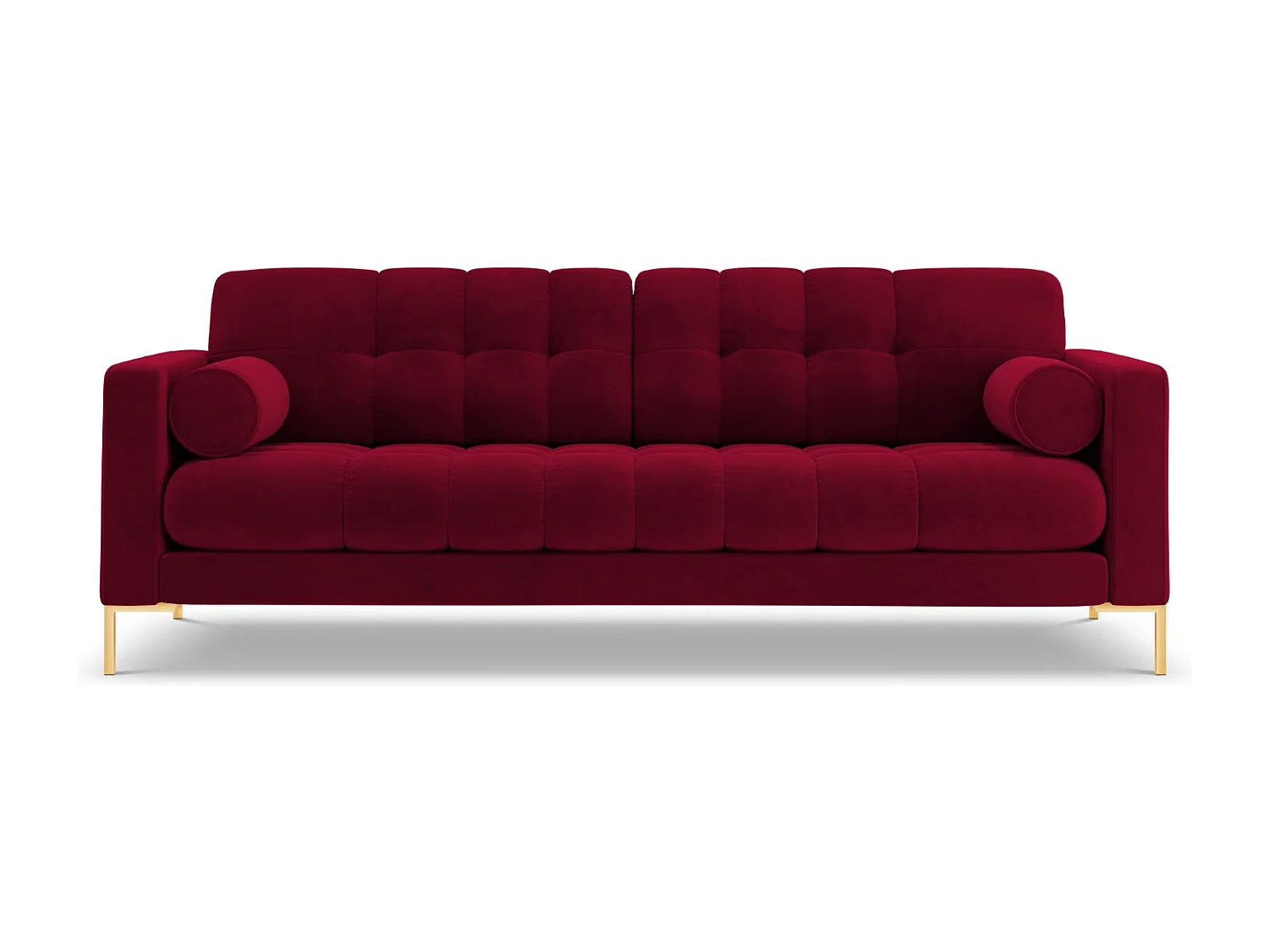 Cosmopolitan Design - Divano "Bali" 4 posti in velluto rosso - 217x92x75cm