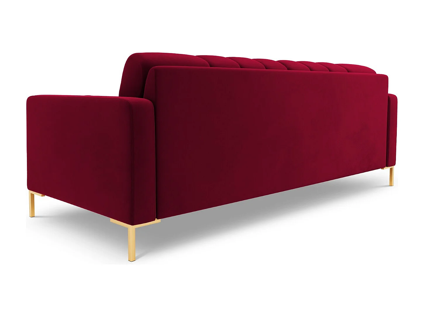 Cosmopolitan Design - Divano "Bali" 4 posti in velluto rosso - 217x92x75cm