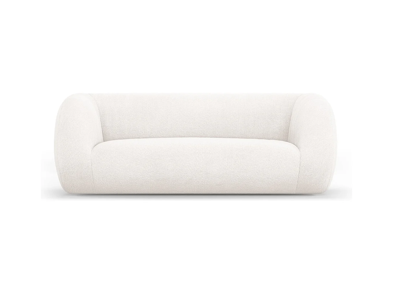 Cosmopolitan Design - Canapé "Essen" 2 places en bouclé blanc - 210x95x86cm