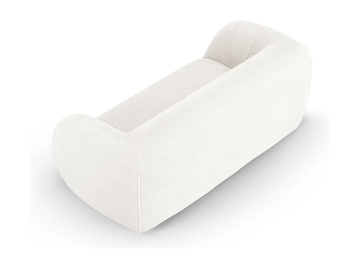 Cosmopolitan Design - Canapé "Essen" 2 places en bouclé blanc - 210x95x86cm