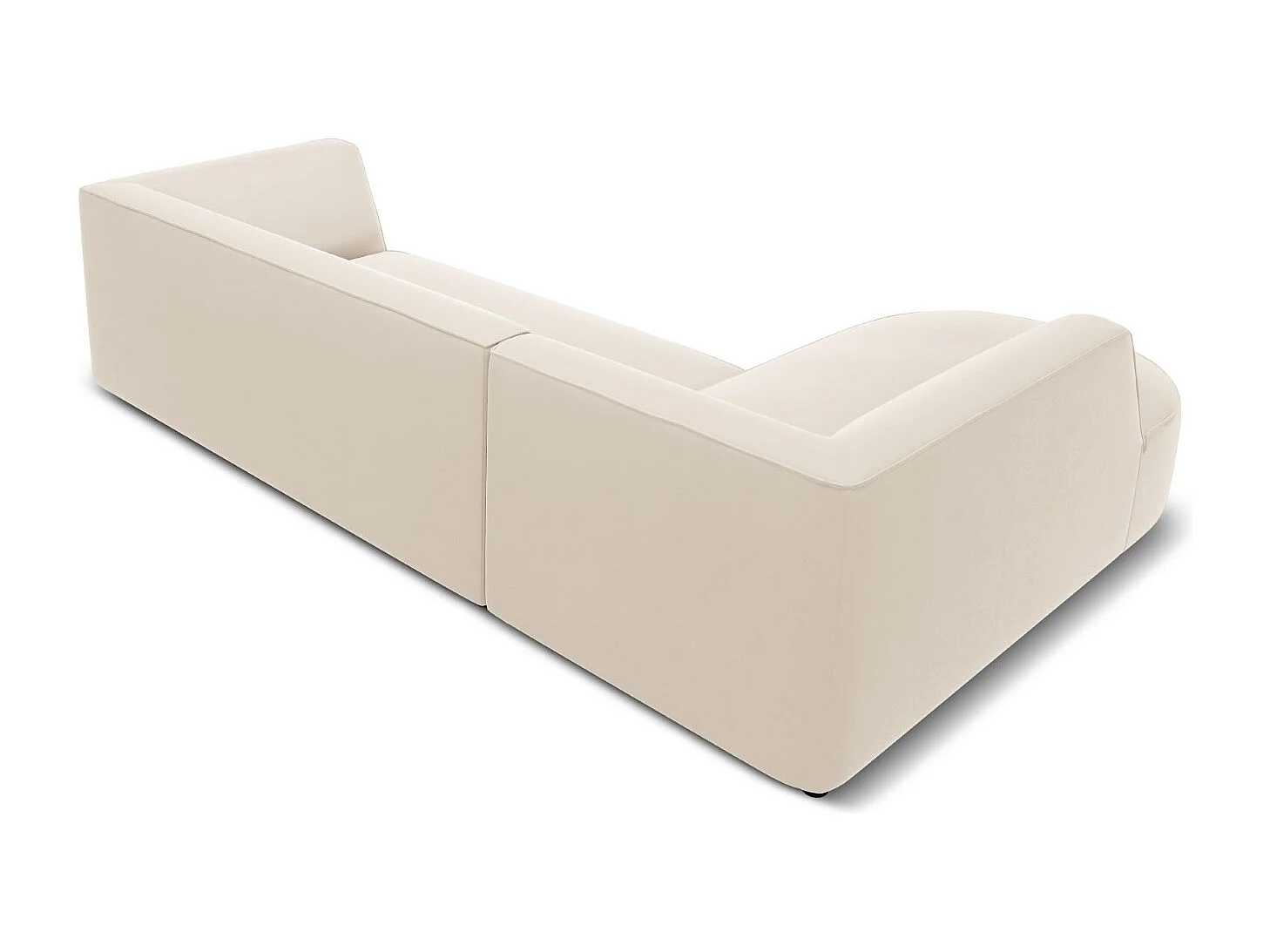 CXL by Christian Lacroix - Canapé d'angle gauche "Charles" 4 places en velours beige - 273x180x69cm