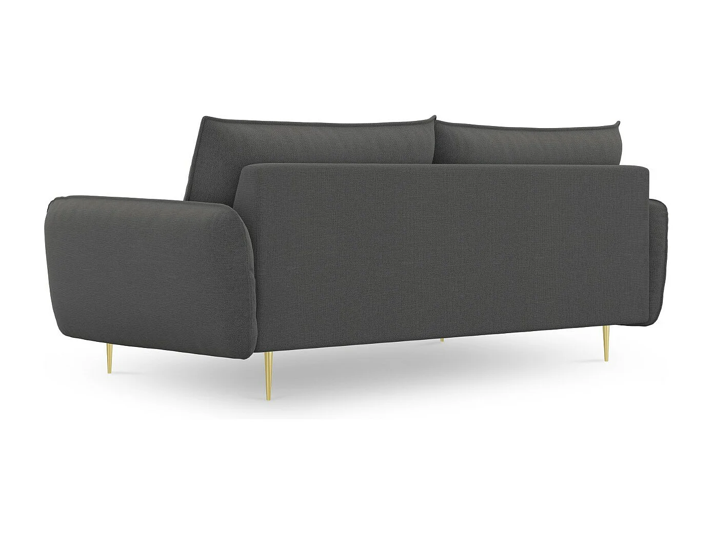 Cosmopolitan Design - 4-Sitzer Sofa "Vienna" aus strukturiertem Stoff dunkelgrau - 230x92x95cm