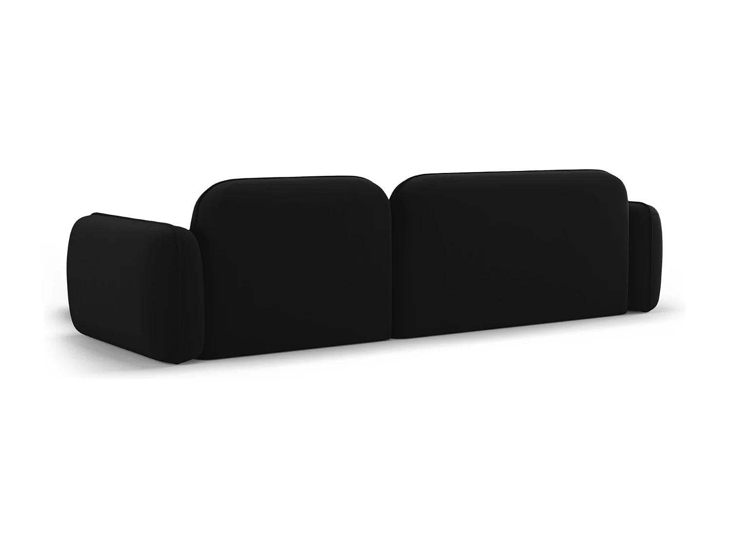 CXL by Christian Lacroix - Modulaire hoekbank rechts "Lucien" 4 zitplaatsen, Flueel, Zwart - 275x165x70cm