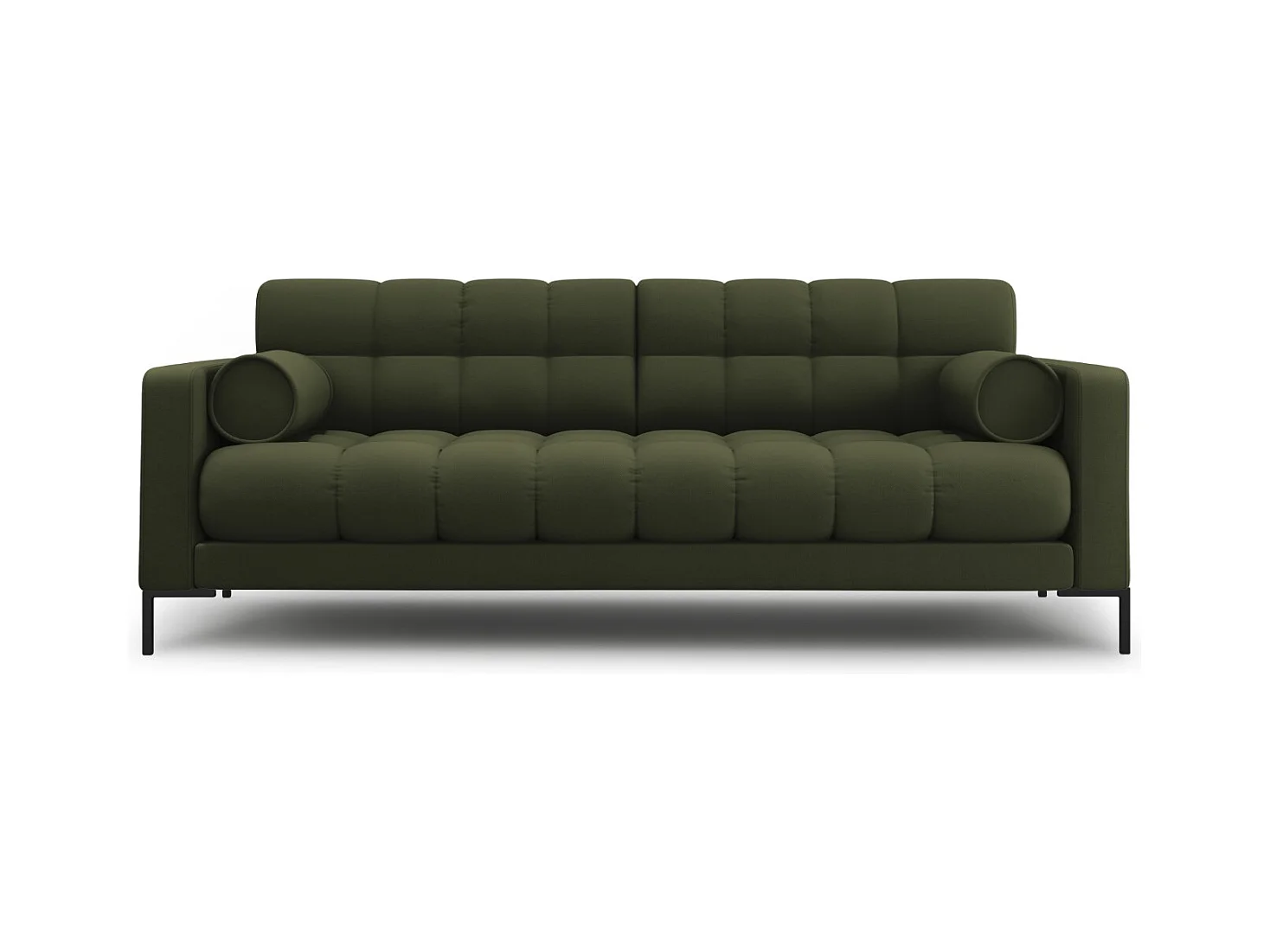 Cosmopolitan Design - Canapé "Bali" 4 places en tissu structurel vert - 217x92x75cm