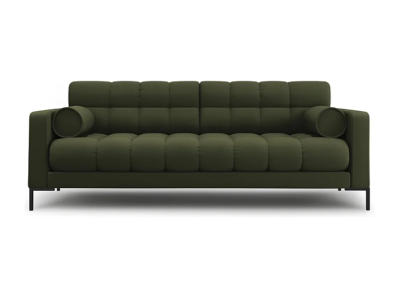 Cosmopolitan Design - Canapé "Bali" 4 places en tissu structurel vert - 217x92x75cm