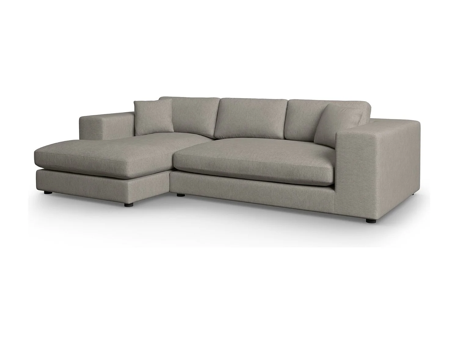 CXL by Christian Lacroix - 5-Sitzer Ecksofa links "Tendance" Sitzer aus strukturiertem Stoff grau - 282x174x72cm