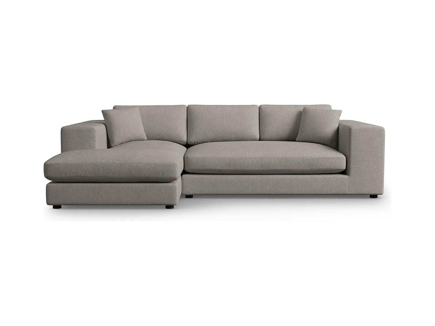 CXL by Christian Lacroix - Canapé d'angle gauche "Tendance" 5 places en tissu structurel gris - 282x174x72cm