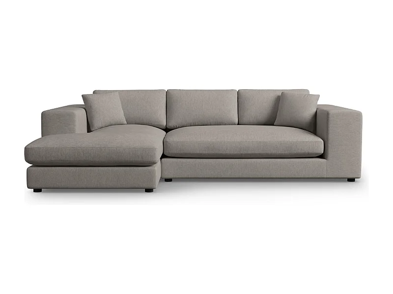 CXL by Christian Lacroix - 5-Sitzer Ecksofa links "Tendance" Sitzer aus strukturiertem Stoff grau - 282x174x72cm