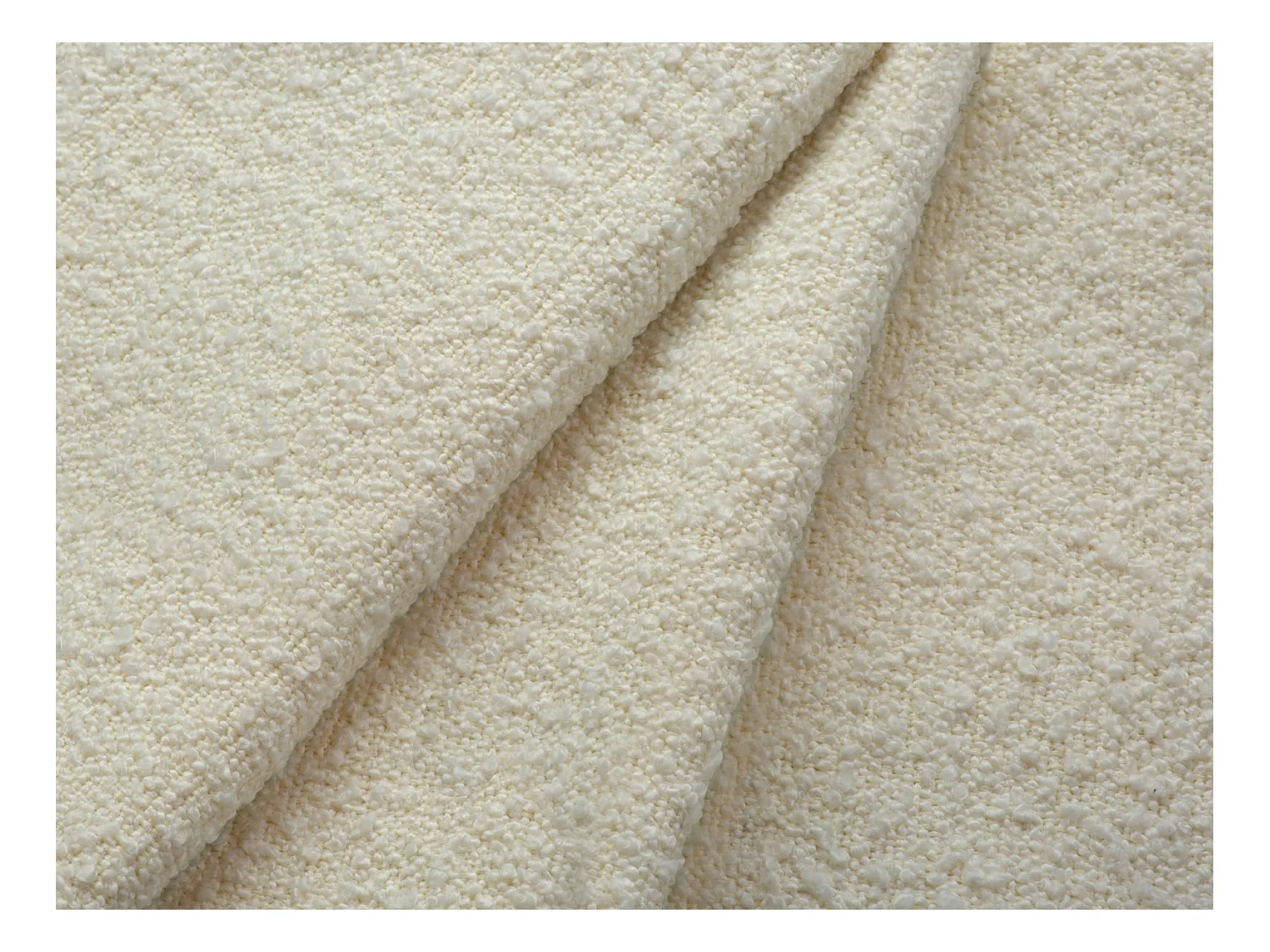 Cosmopolitan Design - Sofá de canto direito "Vienna" 6 lugares em tecido bouclé bege - 275x185x95cm