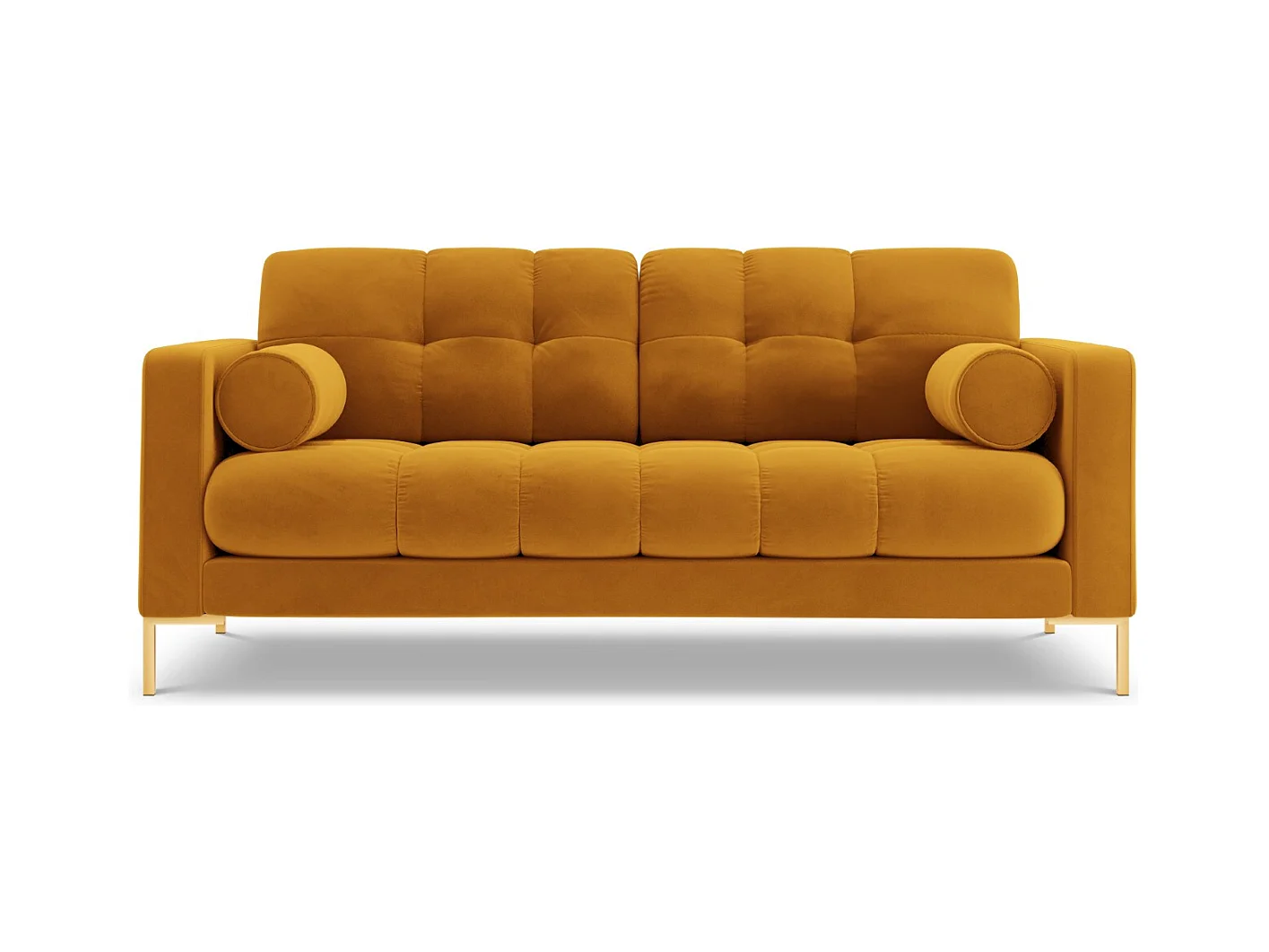 Cosmopolitan Design - Bank "Bali" 2 zitplaatsen, Flueel, GEEL - 152x92x75cm