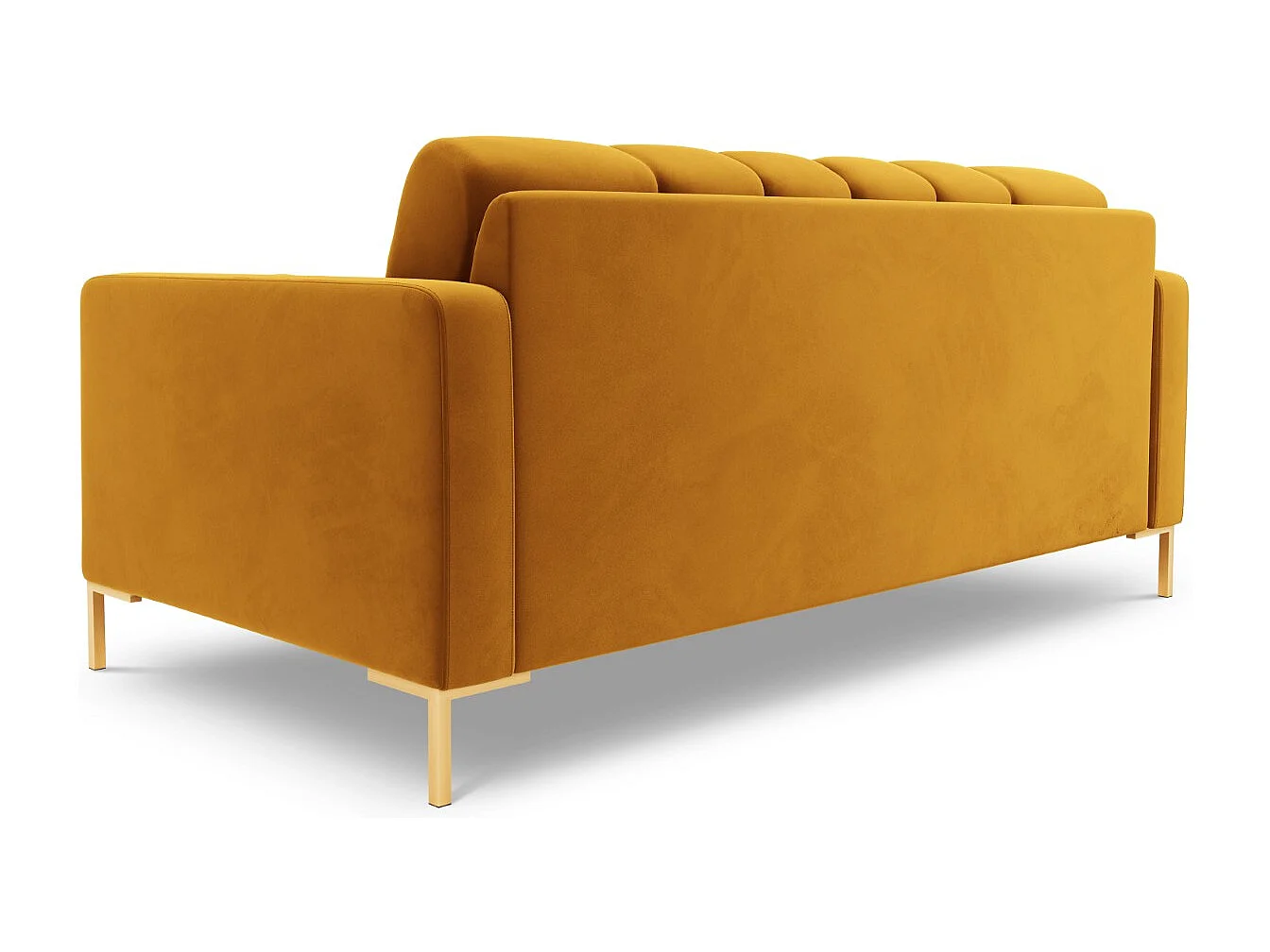 Cosmopolitan Design - Sofá "Bali" 2 lugares em veludo amarelo - 152x92x75cm
