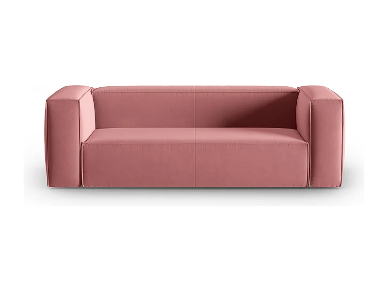 Cosmopolitan Design - 3-Sitzer Sofa "Mackay" aus Samt lachs - 200x94x73cm