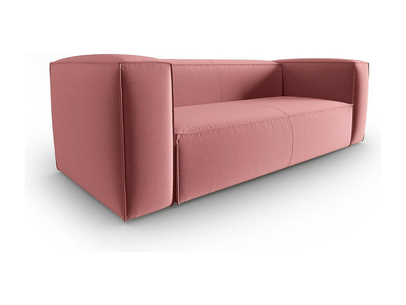 Cosmopolitan Design - Sofa, "Mackay" 3 miejsca welur, łosoś - 200x94x73cm