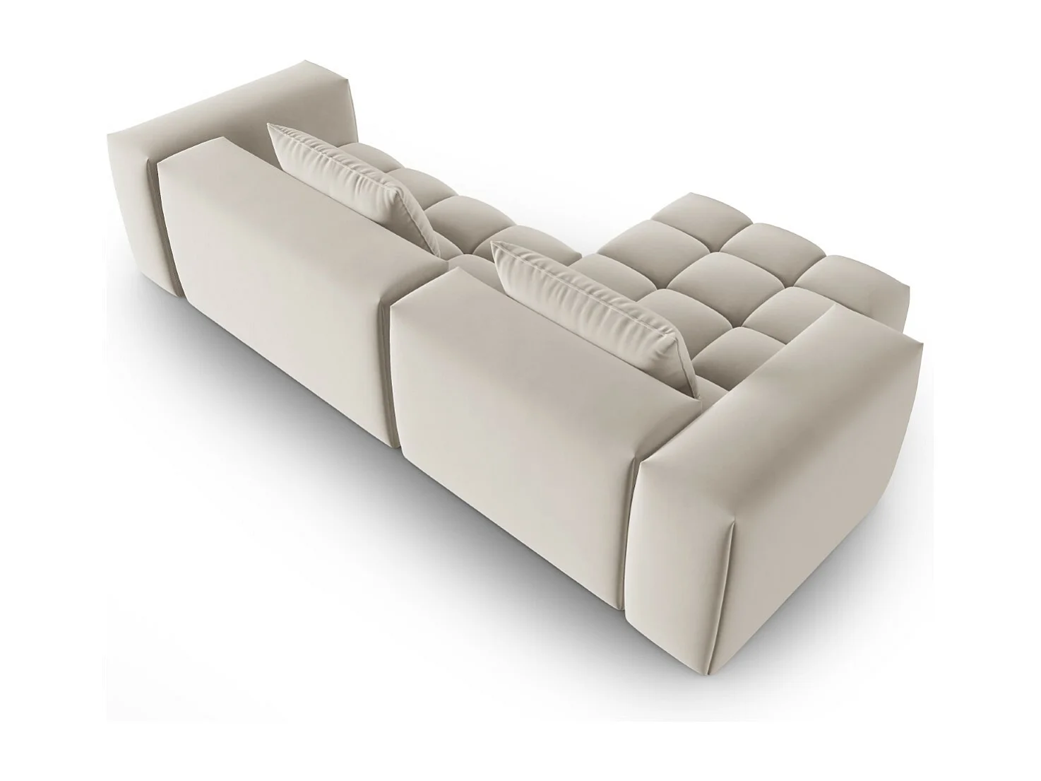 CXL by Christian Lacroix - 3-Sitzer modulares Ecksofa links "Lorella" Sitzer aus Samt Ecru - 260x145x70cm