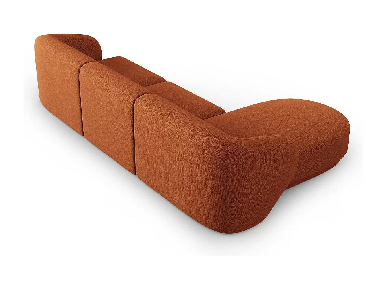 CXL by Christian Lacroix - Narożnik lewy panoramiczny, "Lionel" 4 miejsca szenil, terakota melanż - 266x155x74cm