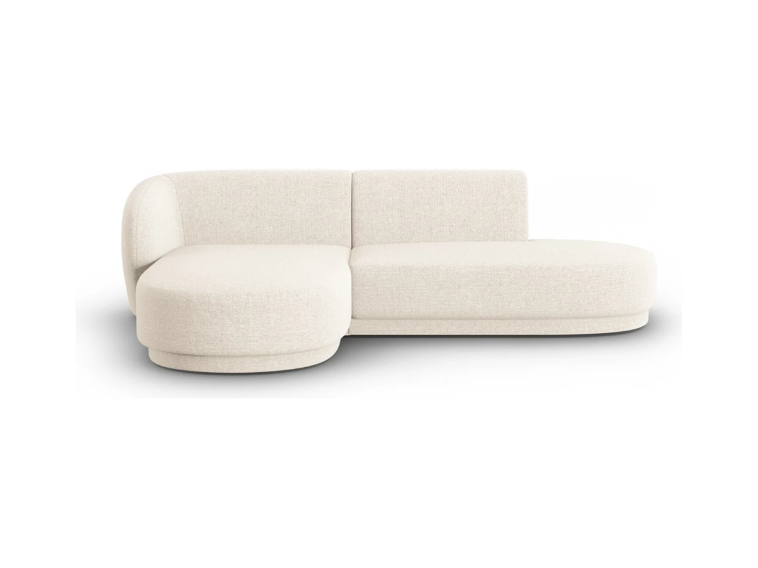 CXL by Christian Lacroix - Sofá modular de canto esquerdo "Lionel" 4 lugares em tecido chenille bege mesclado claro - 233x155x74cm