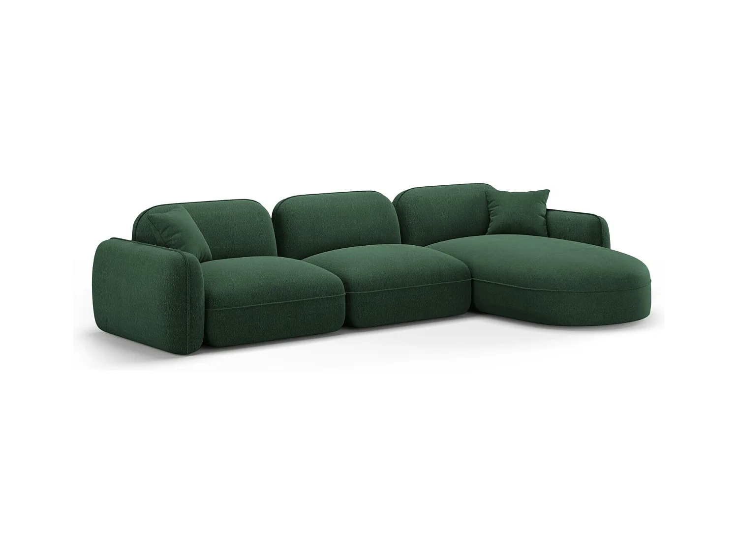 CXL by Christian Lacroix - Canapé d'angle droit modulable "Lucien" 4 places en velours vert - 320x165x70cm