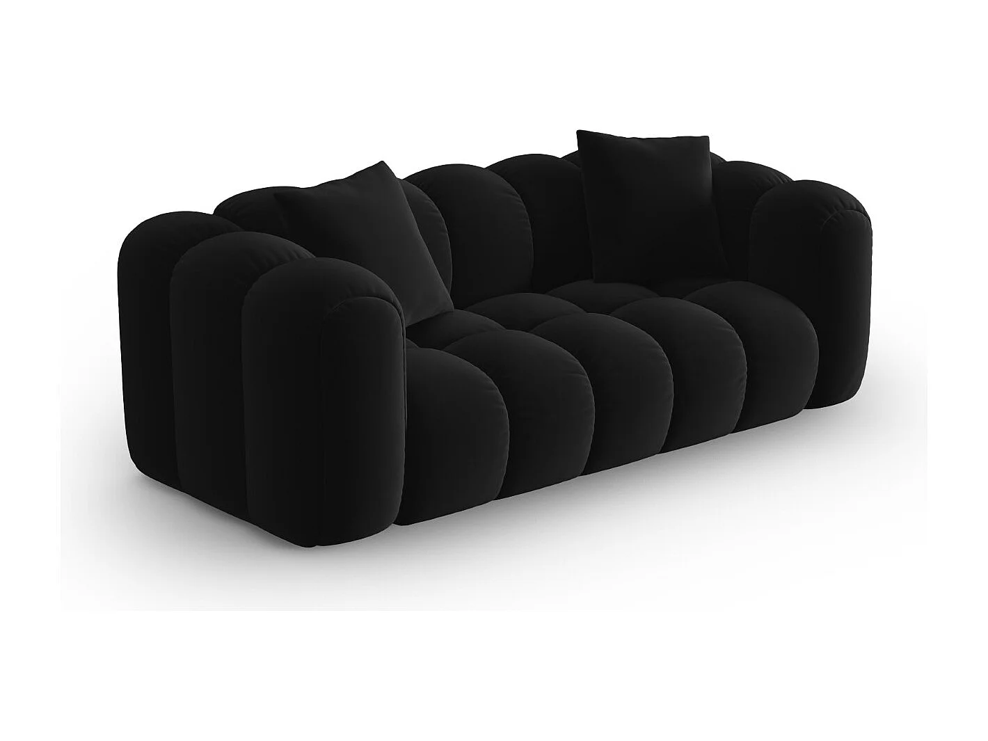 CXL by Christian Lacroix - Canapé "Clotilde" 2 places en velours noir - 208x94x70cm