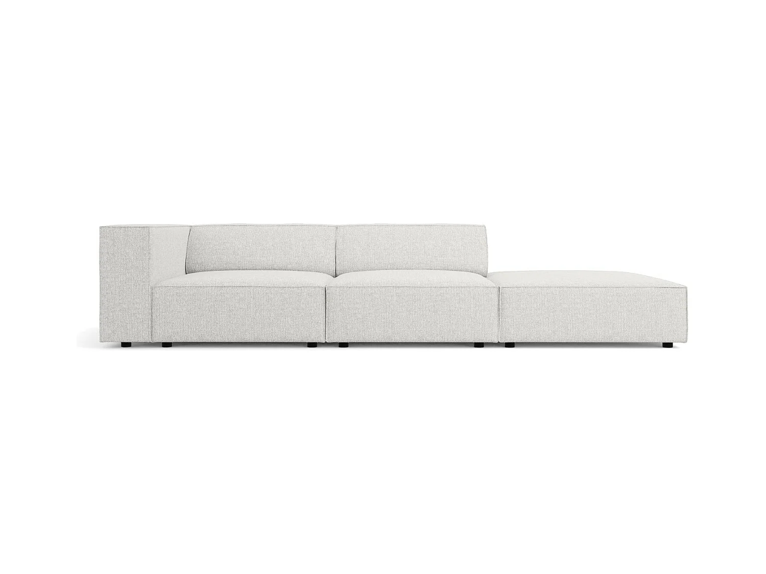 Cosmopolitan Design - Rechte bank "Arendal" 4 zitplaatsen, Chenille, Lichtgrijs - 262x102x70cm