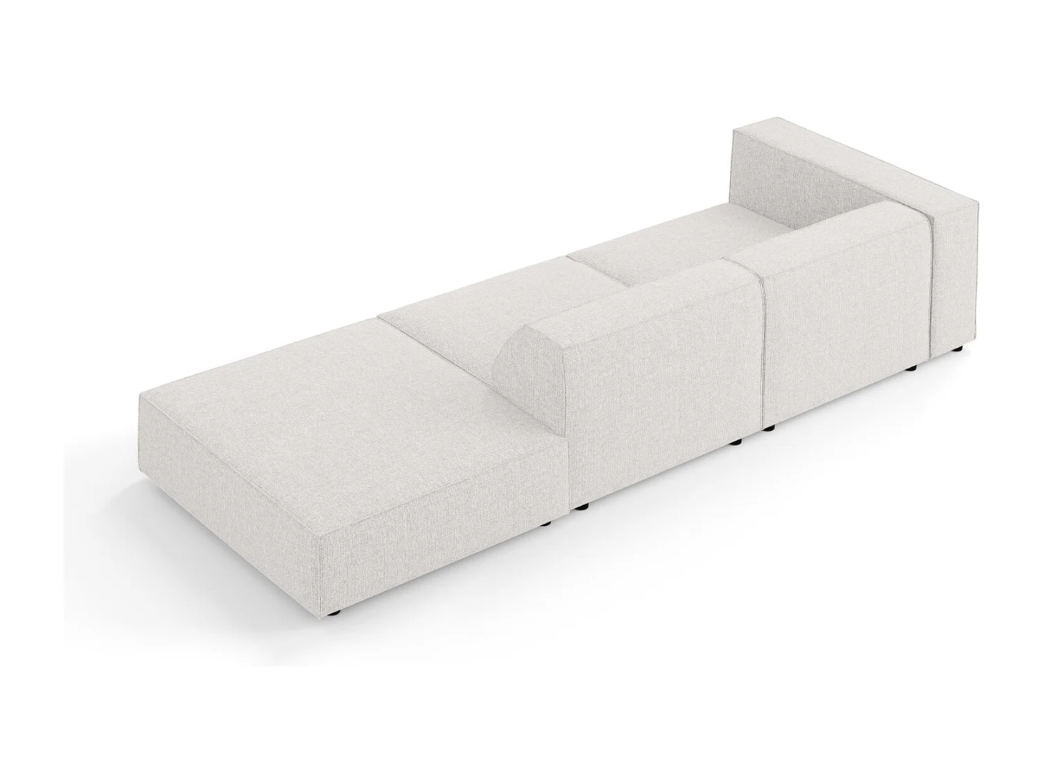 Cosmopolitan Design - Sofá direito "Arendal" 4 lugares em tecido chenille cinza claro - 262x102x70cm