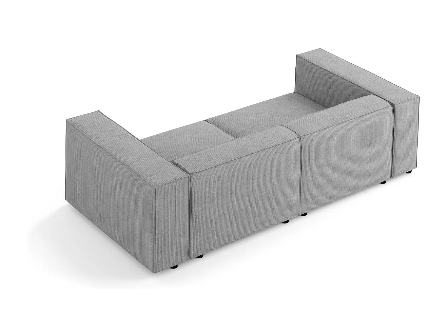 Cosmopolitan Design - Canapé "Arendal" 3 places en chenille avec un effet côtelé gris foncé - 204x102x70cm