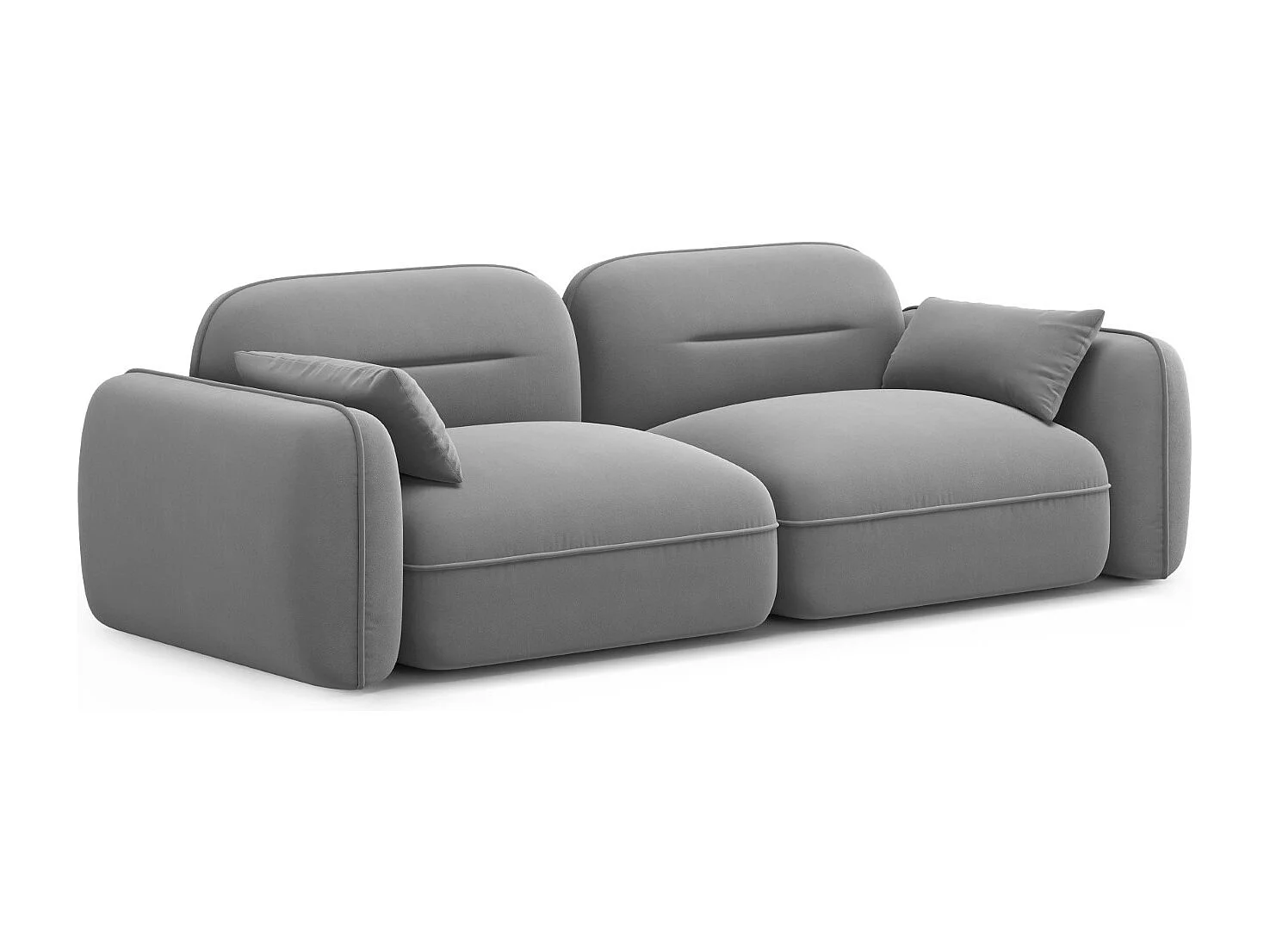 Cosmopolitan Design - Canapé modulable "Sydney" 3 places en velours gris clair - 230x90x70cm