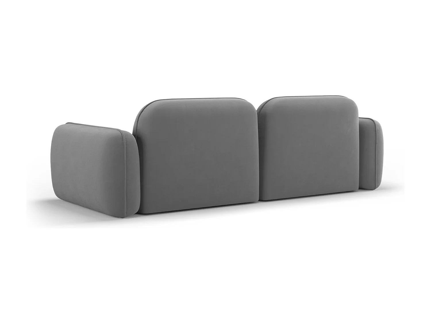 Cosmopolitan Design - Canapé modulable "Sydney" 3 places en velours gris clair - 230x90x70cm