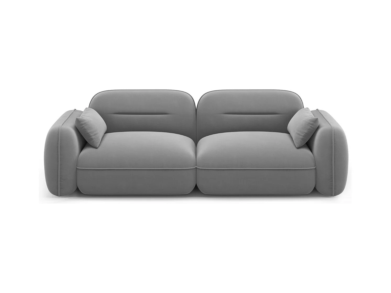 Cosmopolitan Design - Modulaire bank "Sydney" 3 zitplaatsen, Flueel, Lichtgrijs - 230x90x70cm