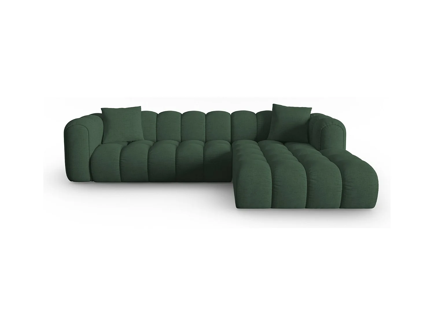 CXL by Christian Lacroix - Sofá modular de canto direito "Clotilde" 4 lugares em tecido estrutural verde mar - 306x190x70cm