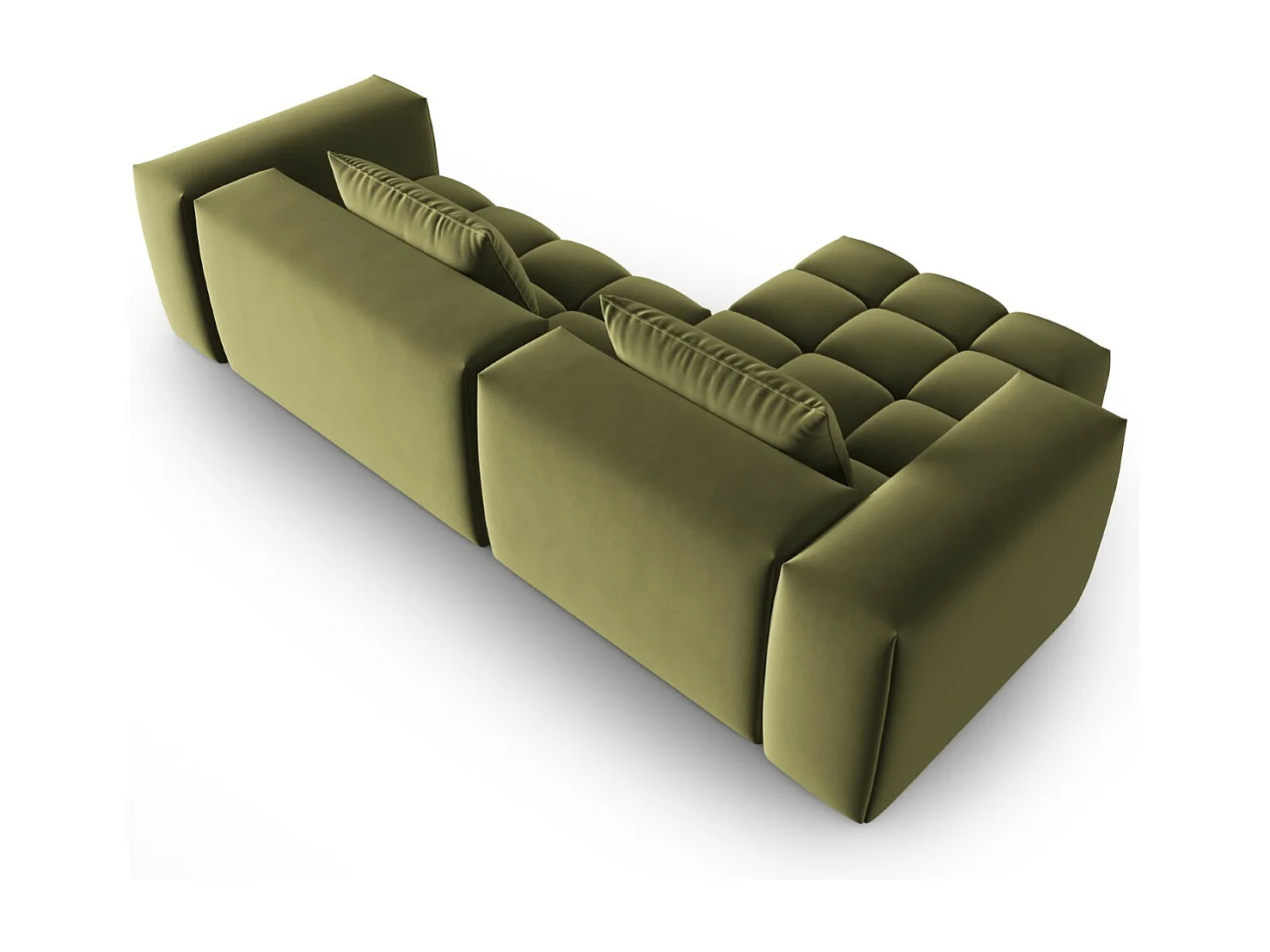 CXL by Christian Lacroix - Sofá esquinero modular izquierdo "Lorella" 3 plazas de terciopelo verde claro - 260x145x70cm