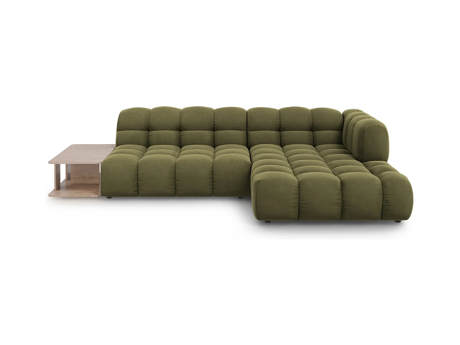 Cosmopolitan Design - Modulaire hoekbank rechts "Sky" 4 zitplaatsen, Flueel, Lichtgroen - 297x162x75cm