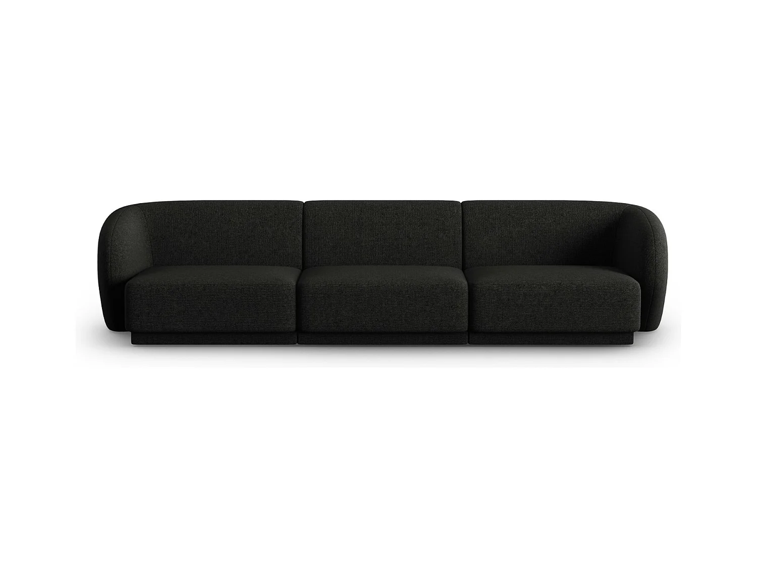 CXL by Christian Lacroix - Canapé modulable "Lionel" 3 places en chenille mélange noir - 266x93x74cm