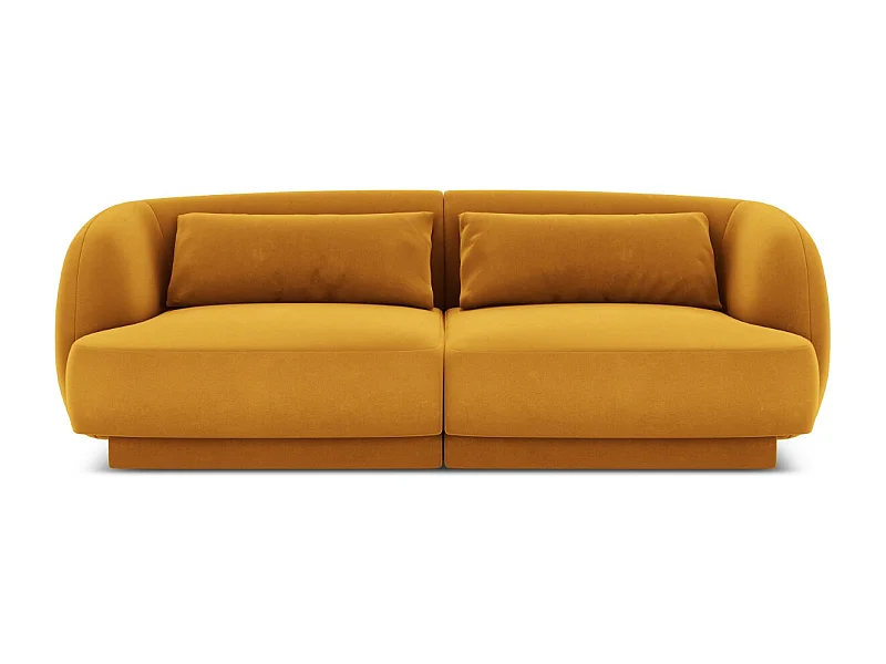 Cosmopolitan Design - 2-Sitzer Sofa "Tulum" aus Samt gelb - 180x90x70cm
