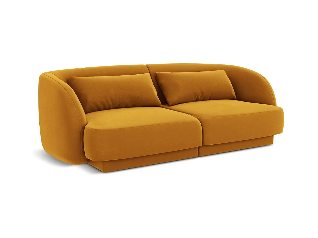 Cosmopolitan Design - 2-Sitzer Sofa "Tulum" aus Samt gelb - 180x90x70cm