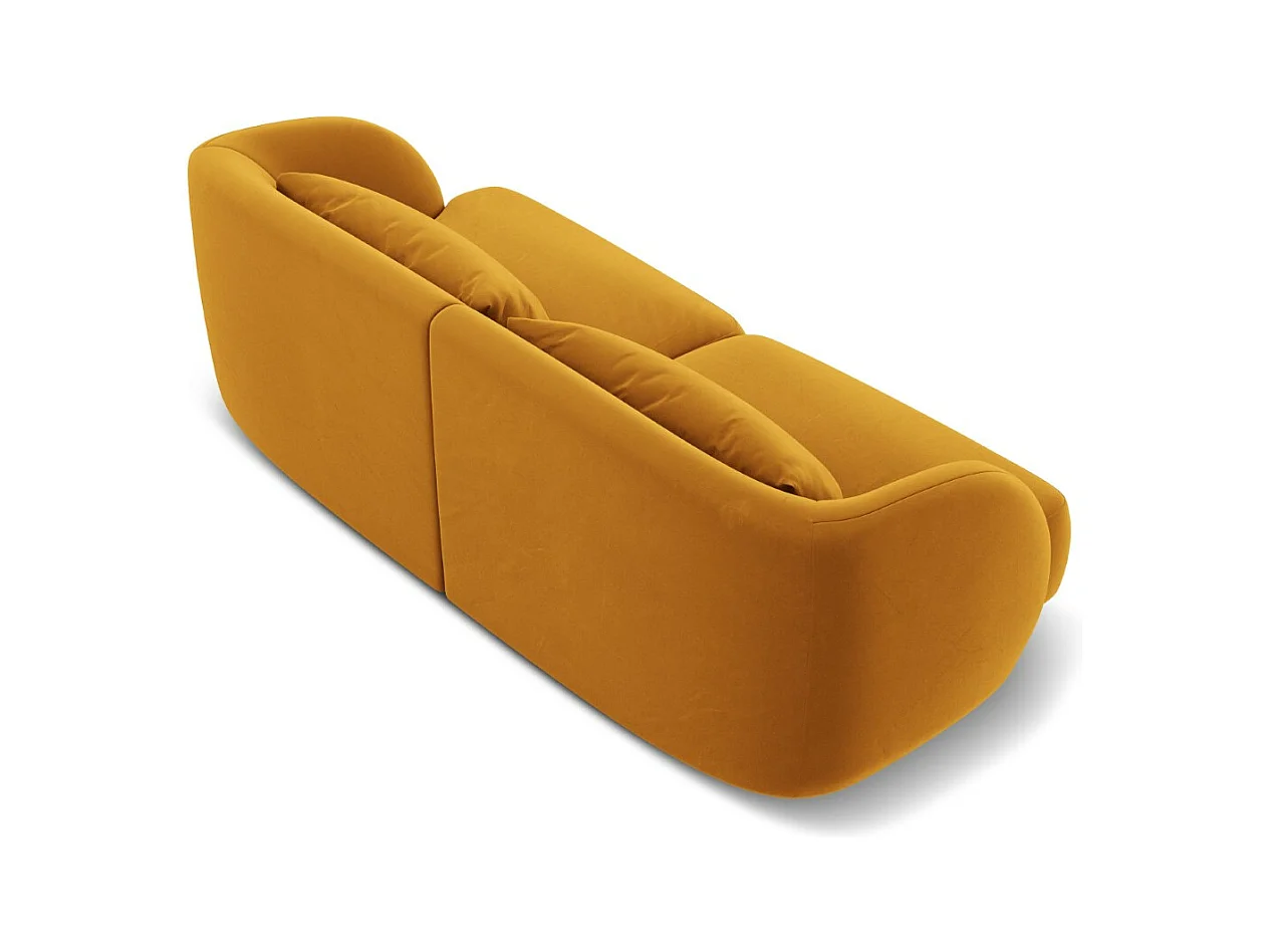 Cosmopolitan Design - 2-Sitzer Sofa "Tulum" aus Samt gelb - 180x90x70cm