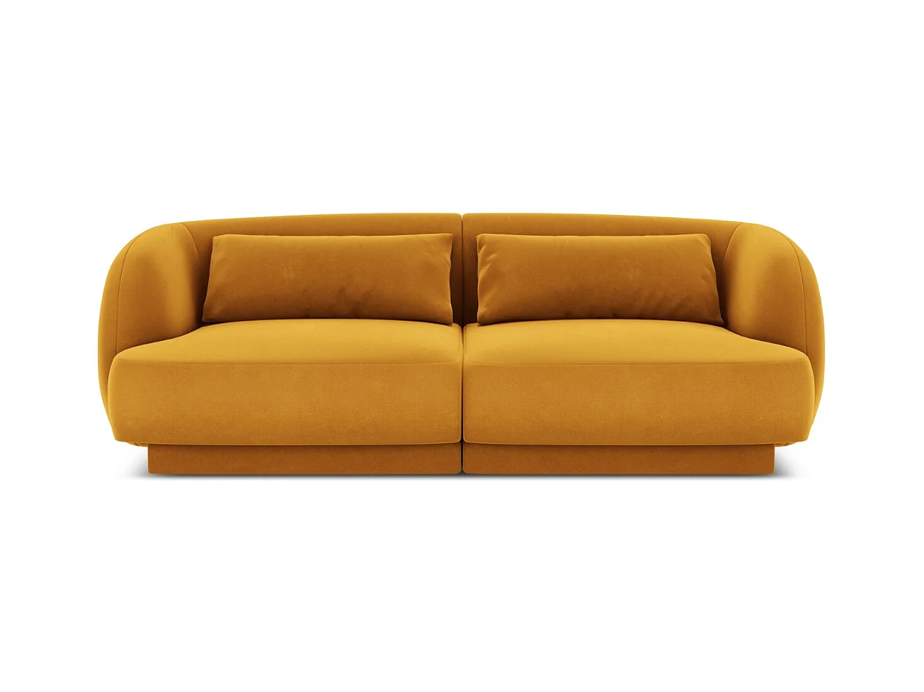 Cosmopolitan Design - Canapé "Tulum" 2 places en velours jaune - 180x90x70cm