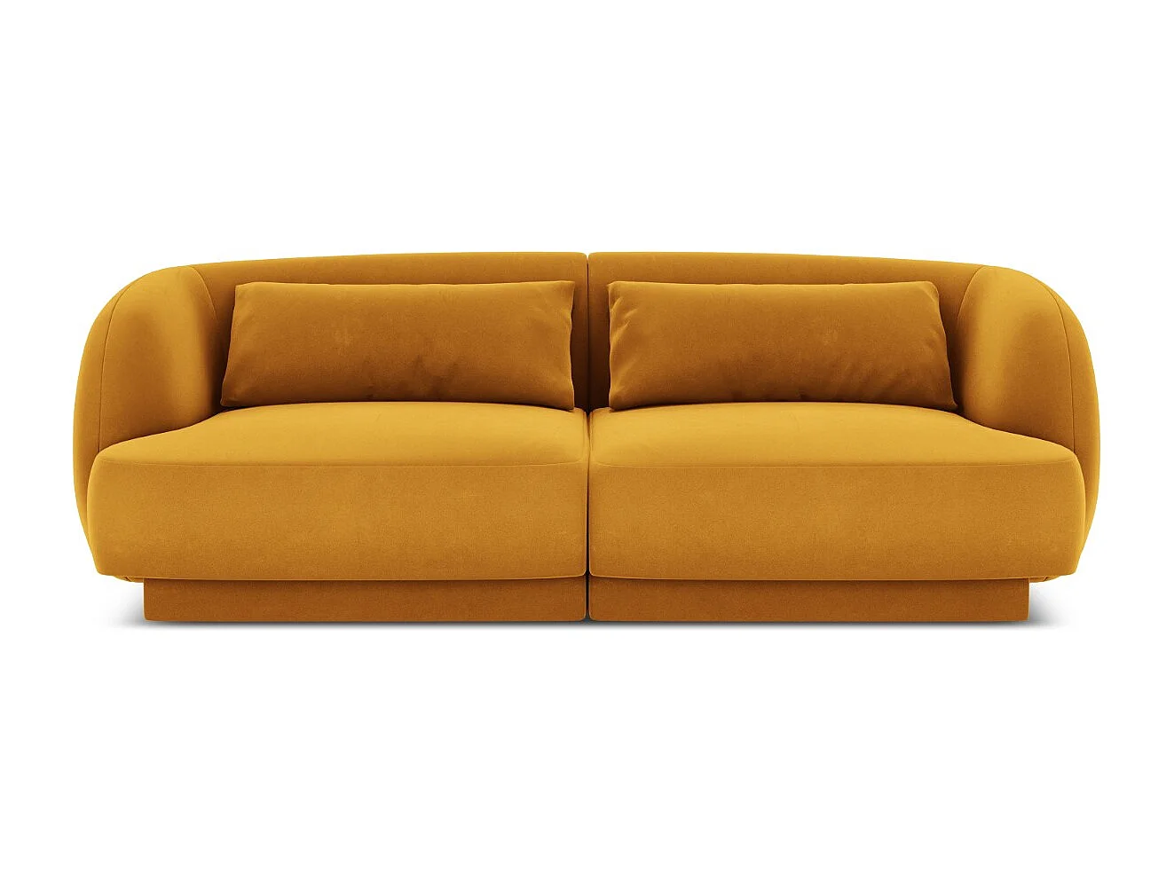 Cosmopolitan Design - Sofá "Tulum" 2 lugares em veludo amarelo - 180x90x70cm