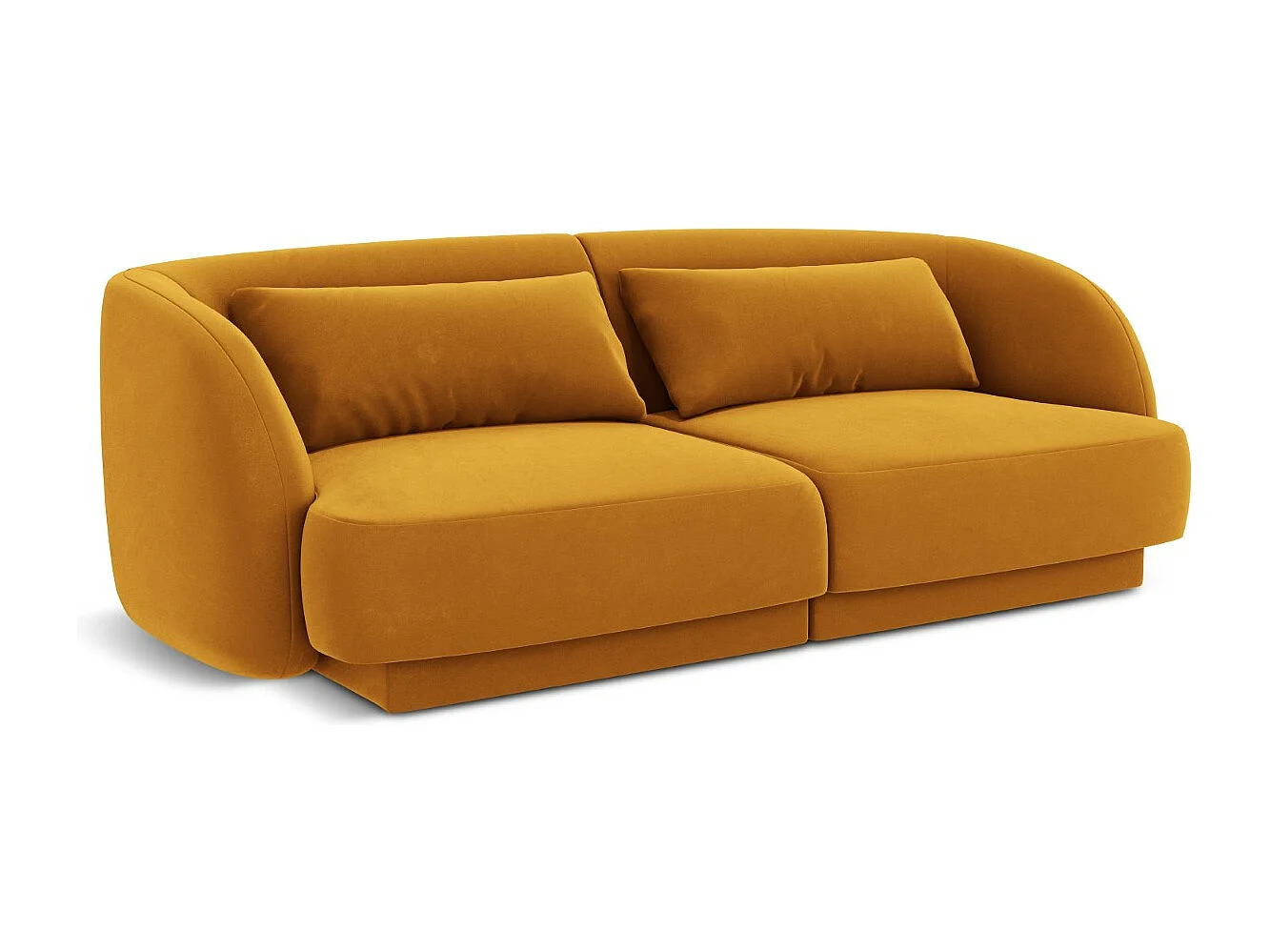 Cosmopolitan Design - Sofá "Tulum" 2 lugares em veludo amarelo - 180x90x70cm