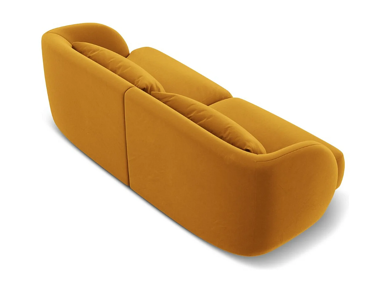 Cosmopolitan Design - Sofá "Tulum" 2 lugares em veludo amarelo - 180x90x70cm