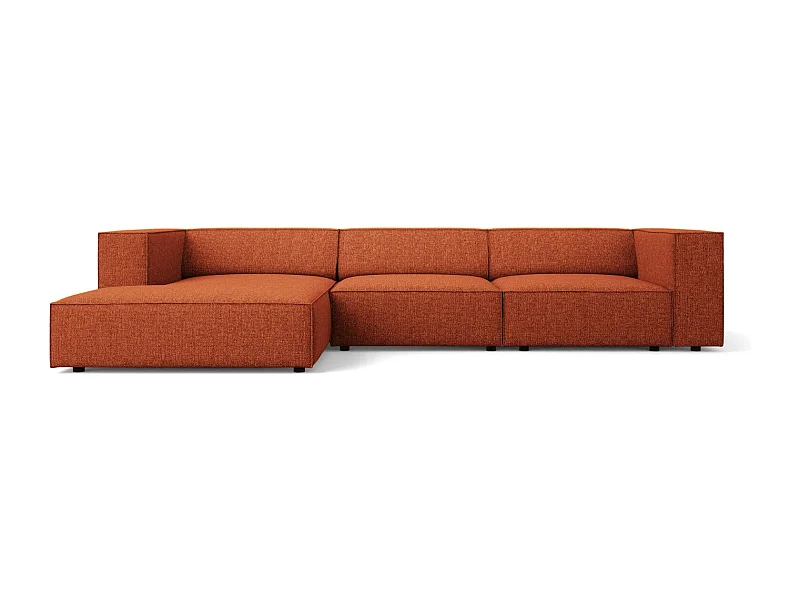 Cosmopolitan Design - Canapé d'angle gauche "Arendal" 4 places en chenille terracotta - 284x166x70cm