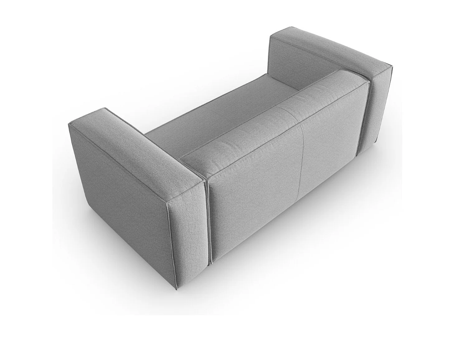 Cosmopolitan Design - Sofá "Mackay" 2 lugares em veludo estruturado cinza - 150x94x73cm